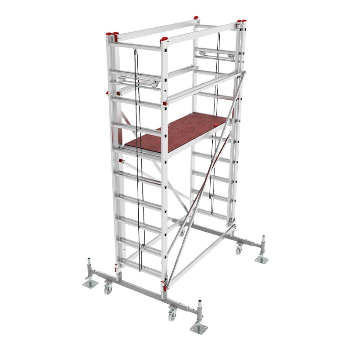 Вышка-тура тросовая профессиональная Новая Высота NV 3480, помост 1,38х0,5 м, рабочая высота 5,62 м