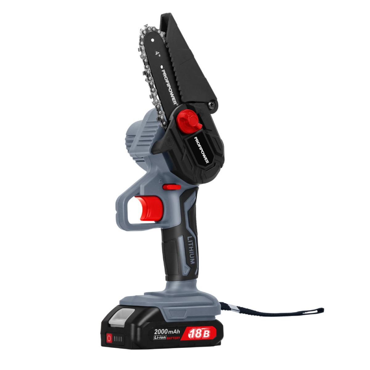 Цепная пила ProfiPower MKGSD-18V 0-3000 об/мин (Li-ion-2шт, 2.0Ач,13см, 4",шина,цепь, З/У)