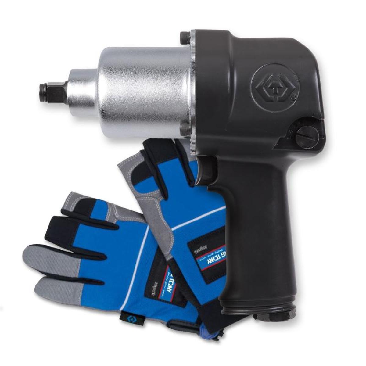 Гайковерт пневматический ударный King Tony 1/2, 678 Нм, в комплекте перчатки антивибрационные