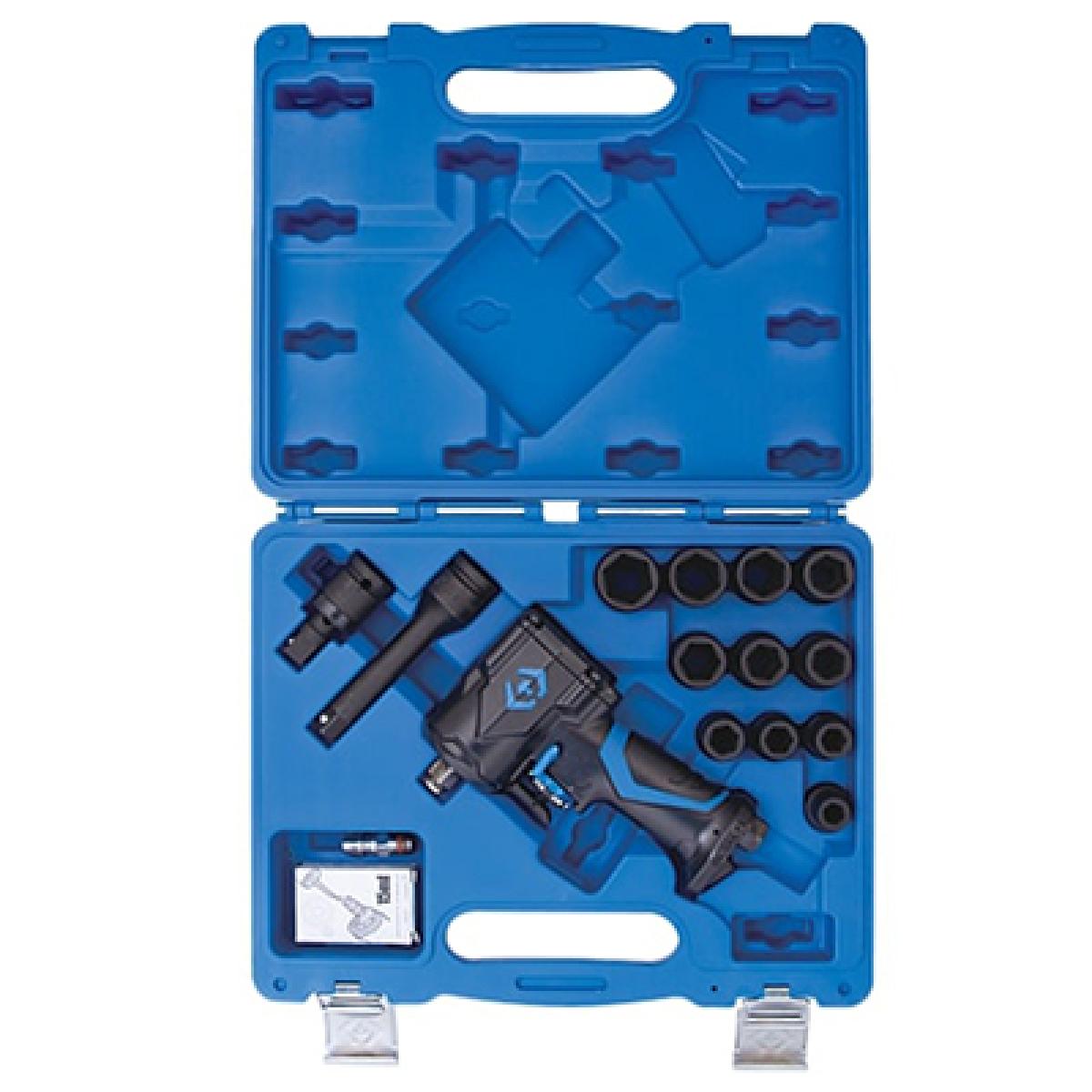 Гайковерт пневматический ударный 1/2", 678 Нм (с комплектом головок, 16 предметов)