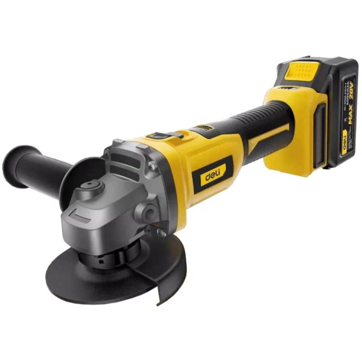 Угловая шлифмашина аккумуляторная DELI DL-JM20-E1D4 ( 2АКБ+ЗУ, 20Вх4Ач, ф100мм, 3500/ 6000/ 8500о