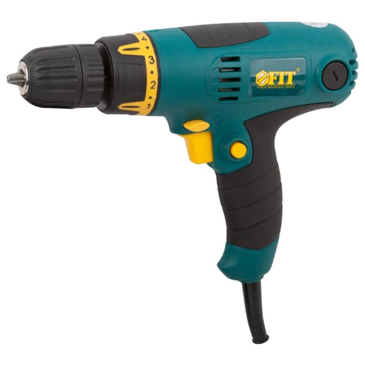 Электрическая дрель-шуруповерт FIT 350 Вт; 0-700 об/мин; БзП 10 мм; резкий наклон; 22 Нм 80012