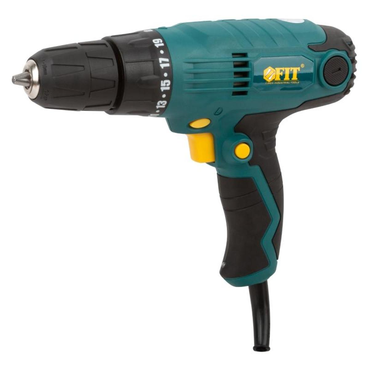 Электрическая дрель-шуруповерт FIT 300 Вт; 0-750 об/мин; БзП 10 мм; резкий наклон; 22 Нм 80008