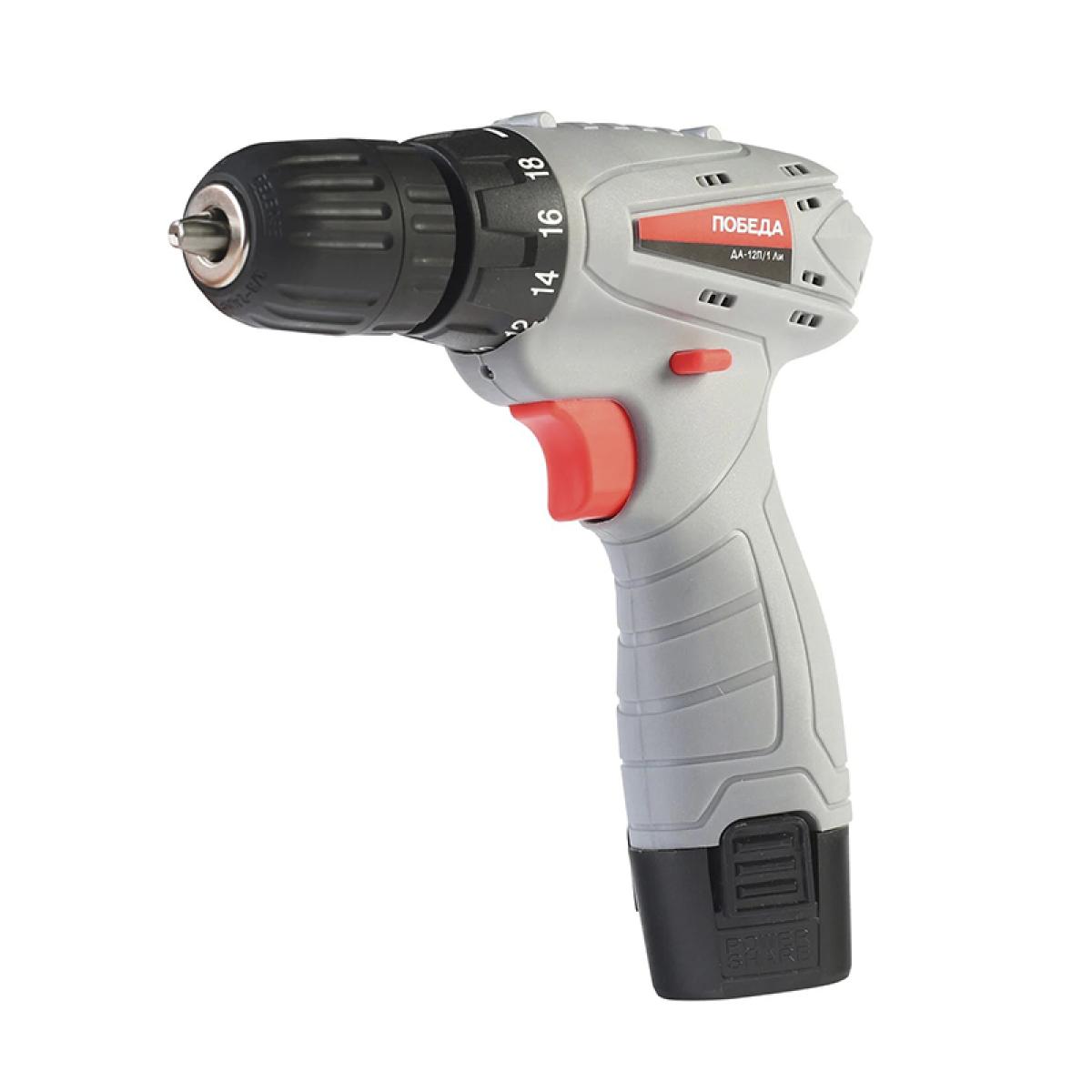 Дрель-шуруповерт аккумуляторная ПОБЕДА ДА-12П/1 Ли (кейс)