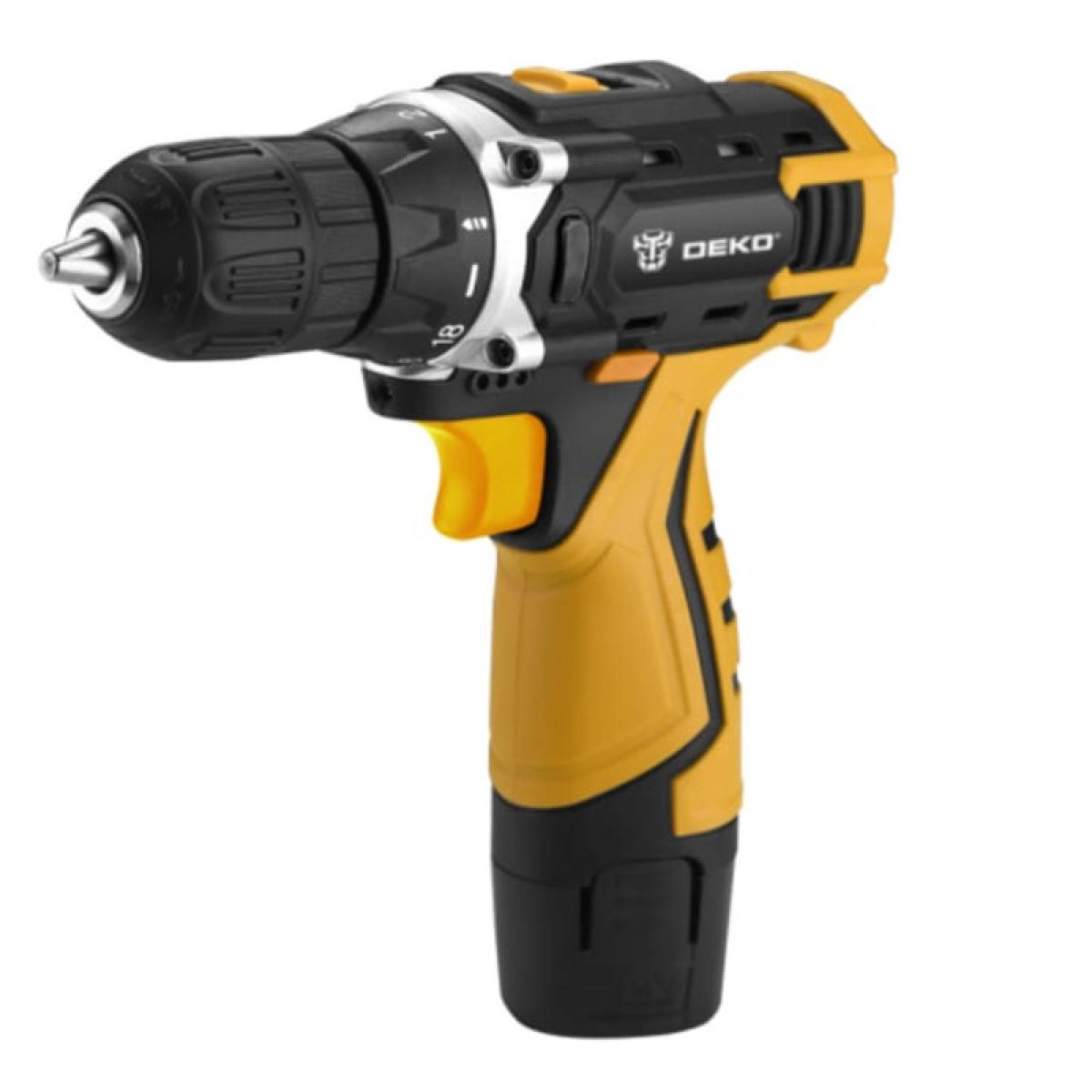 Аккумуляторная дрель-шуруповерт DEKO DKCD12FU-Li SET3 в кейсе + оснастка 13 шт, 2*1,5 А·ч