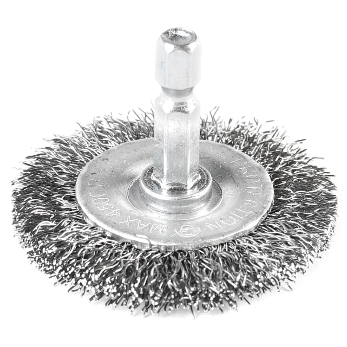 Щетка PATRIOT круглая для дрели, 50 мм НЕХ, металлическая, жесткая