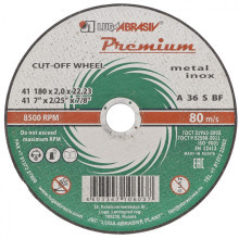 Круг отрезной по металлу и нержавеющей стали, 180 х 2.5 х 22 мм, Премиум Луга Россия Круг отрезной по металлу и нержавеющей стали, 180 х 2.5 х 22 мм, Премиум Луга Россия