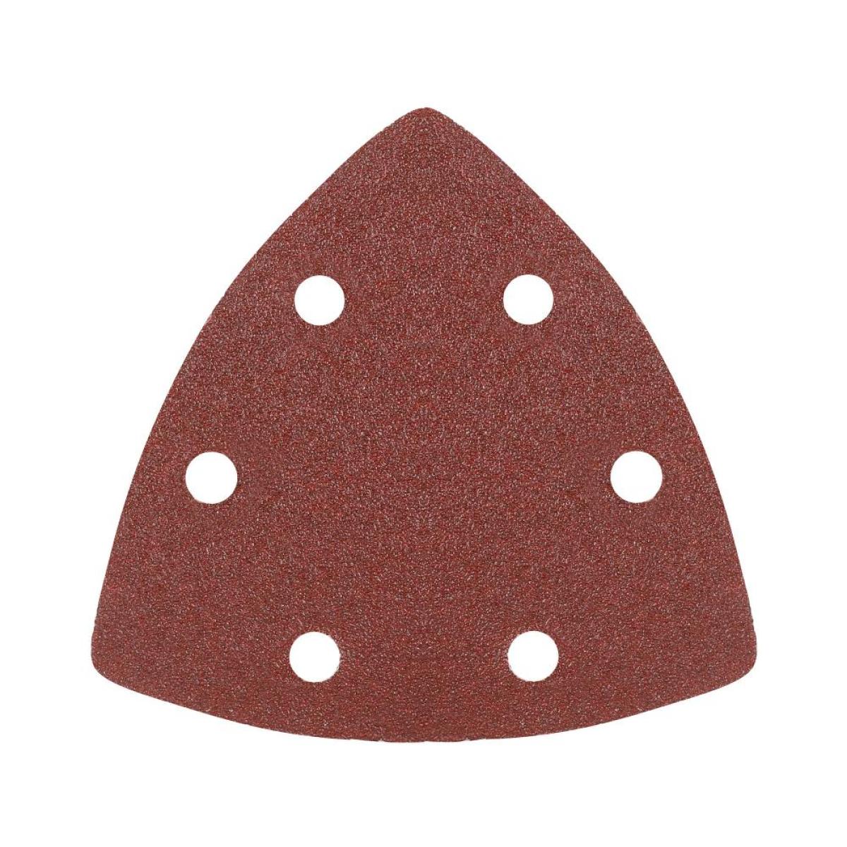 Треугольник шлифовальный PATRIOT на липучке / 80х80х80мм / Р100 / 6 отверстий / 5 шт / абразивный
