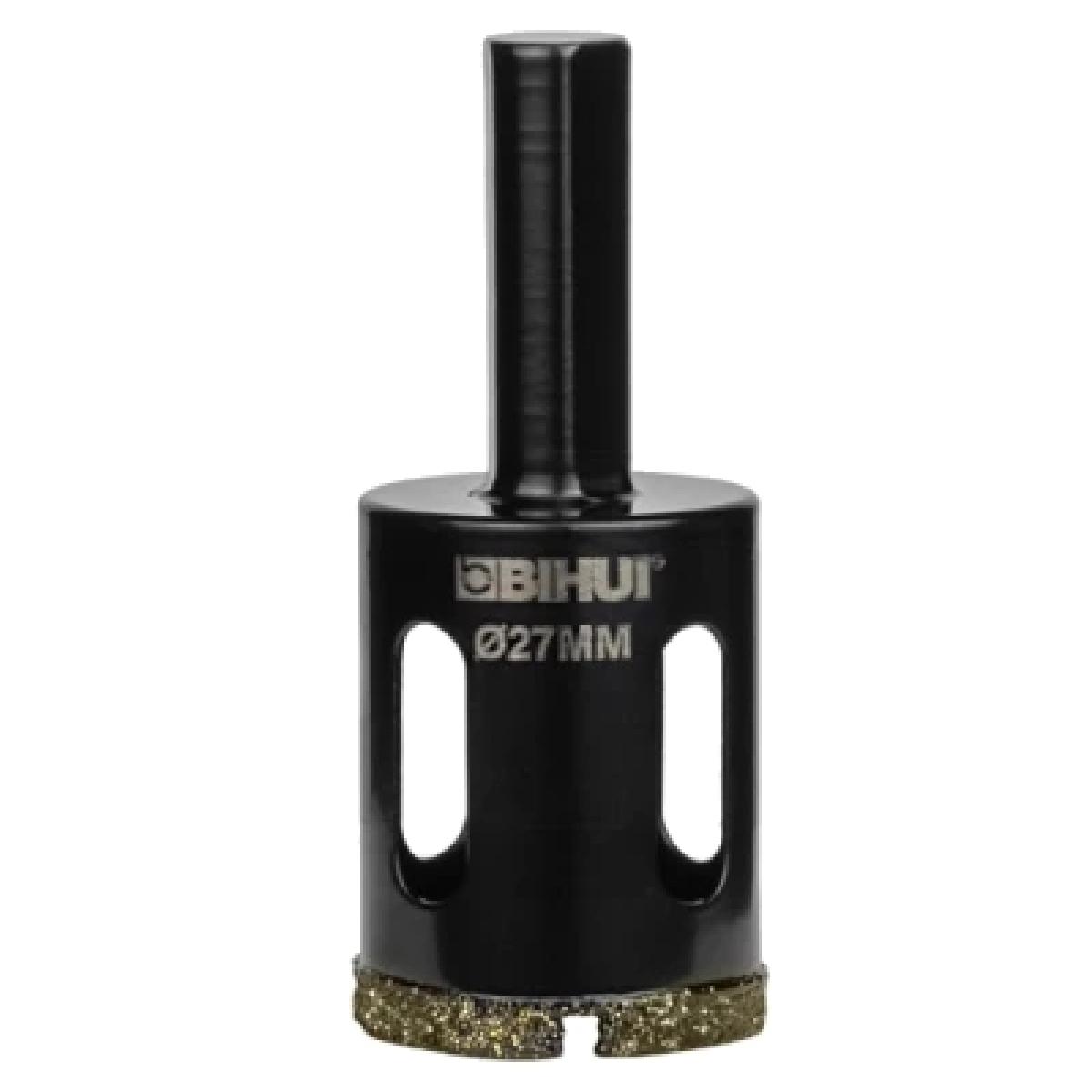 Коронка алмазная по стеклу и керамике BIHUI гальваническая 27 мм DBW27