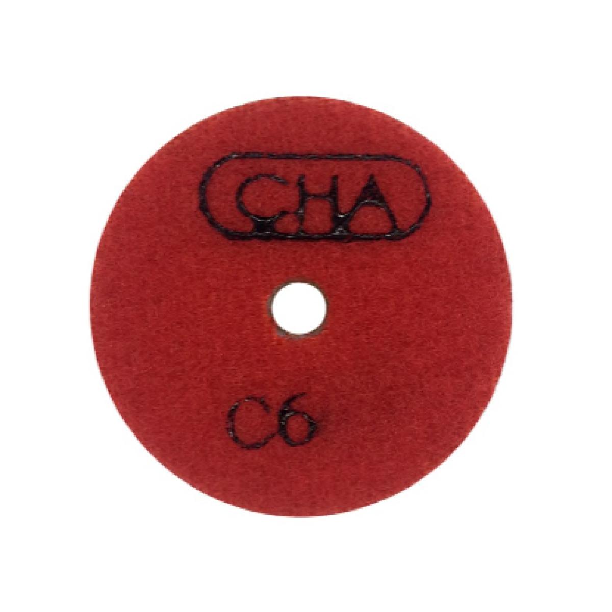 Алмазный гибкий шлифовальный диск CHA C6 50x7,0 №1 гранит wet красный