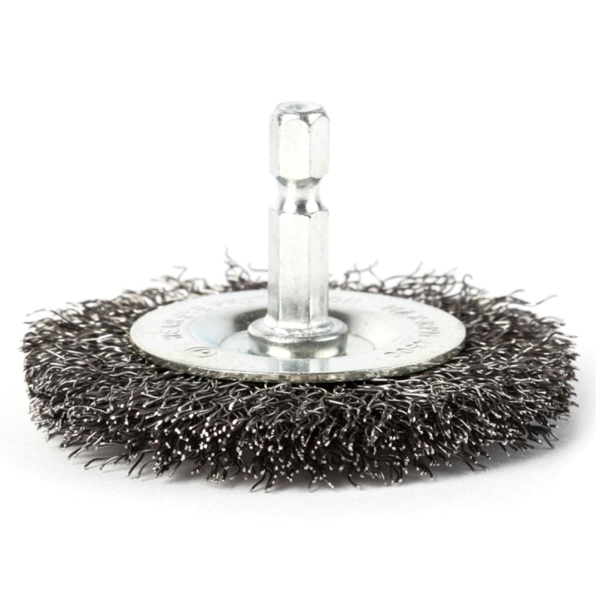 Щетка PATRIOT круглая для дрели, 65 мм НЕХ, жесткая, металлическая