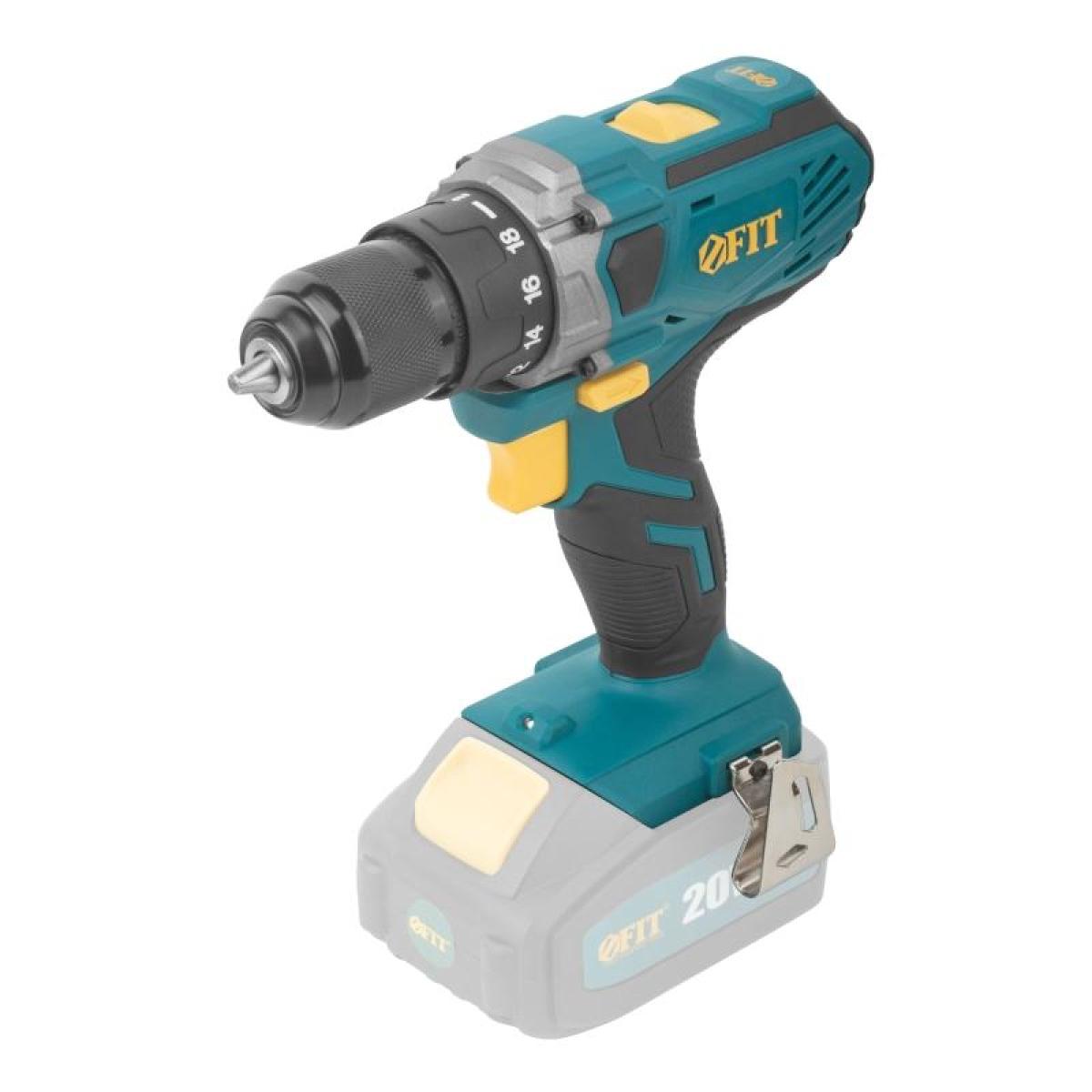 Дрель-шуруповерт аккумуляторная FIT 20 В; 0-400/1400 об/мин; 40 Нм; 1,4 кг 79905