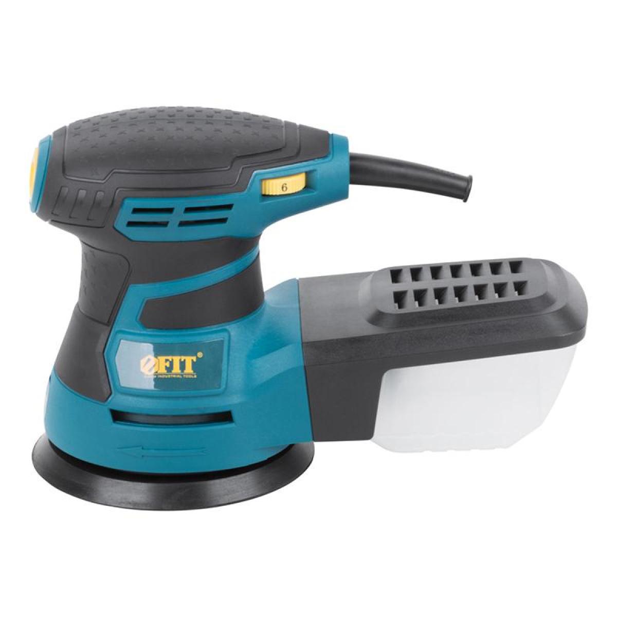 Шлифмашина эксцентриковая FIT 350 Вт; 3000-13000 об/мин; 125 мм; 1,5 кг; липучка; пластик. контейнер