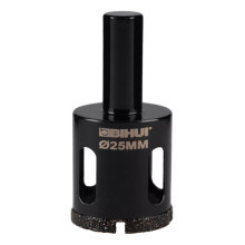 Коронка алмазная по стеклу и керамике BIHUI гальваническая 25 мм DBW25