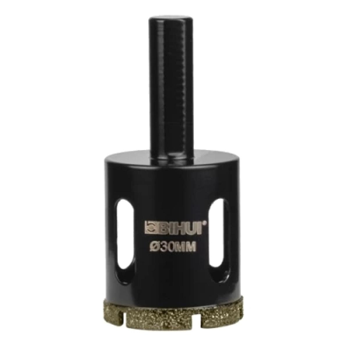 Коронка алмазная по стеклу и керамике BIHUI гальваническая 30 мм DBW30