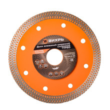Диск алмазный сплошной Вихрь тонкий сухая/мокрая резка 125х22,2 мм