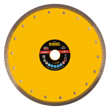 Диск алмазный Denzel 230х22,2мм, сплошной, супертонкий, горячий пресс, сухой/мокрый рез