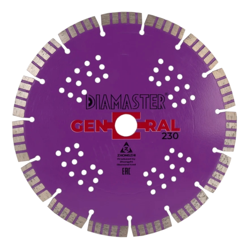 Диск сегментный DIAMASTER GENERAL 230x2,6x22,2x34x2,8x12 мм, 16z, универсал, wet/dry