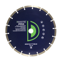 Диск сегментный DIAMASTER PRO д.230x22,2 (x2,4x7)мм 18z/универсал/wet/dry