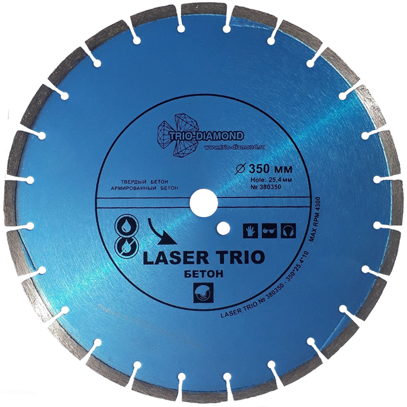 Диск алмазный Trio Diamond Segment Laser Trio Бетон 350 мм Диск алмазный Trio Diamond Segment Laser Trio Бетон 350 мм