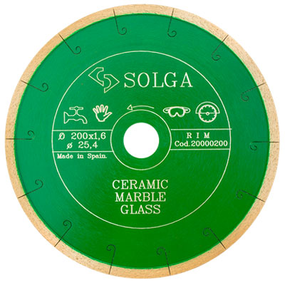 Диск алмазный Solga Diamant CERAMICS, MARBLE сплошной по керамике и мрамору 200x25,4 мм Диск алмазный Solga Diamant CERAMICS, MARBLE сплошной по керамике и мрамору 200x25,4 мм