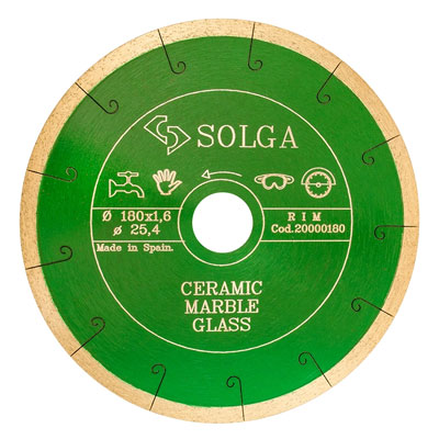 Диск алмазный Solga Diamant CERAMICS, MARBLE сплошной по керамике и мрамору 180x25,4 мм Диск алмазный Solga Diamant CERAMICS, MARBLE сплошной по керамике и мрамору 180x25,4 мм