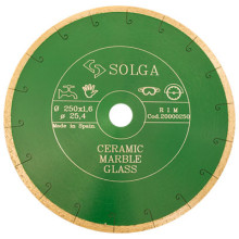 Диск алмазный Solga Diamant CERAMICS, MARBLE сплошной по керамике и мрамору 250x25,4 мм