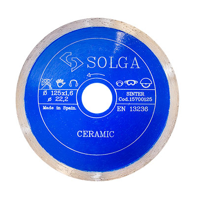 Диск алмазный Solga Diamant CERAMICS, MARBLE сплошной по керамике и мрамору 125x22,23 мм Диск алмазный Solga Diamant CERAMICS, MARBLE сплошной по керамике и мрамору 125x22,23 мм