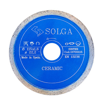 Диск алмазный Solga Diamant CERAMICS, MARBLE сплошной по керамике и мрамору 115x22,23 мм Диск алмазный Solga Diamant CERAMICS, MARBLE сплошной по керамике и мрамору 115x22,23 мм