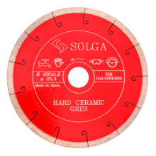 Диск алмазный по керамограниту сплошной Solga Diamant HARD CERAMICS 180x25,4 мм