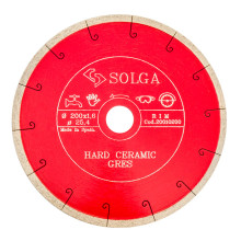 Диск алмазный по керамограниту сплошной Solga Diamant HARD CERAMICS 200x25,4 мм