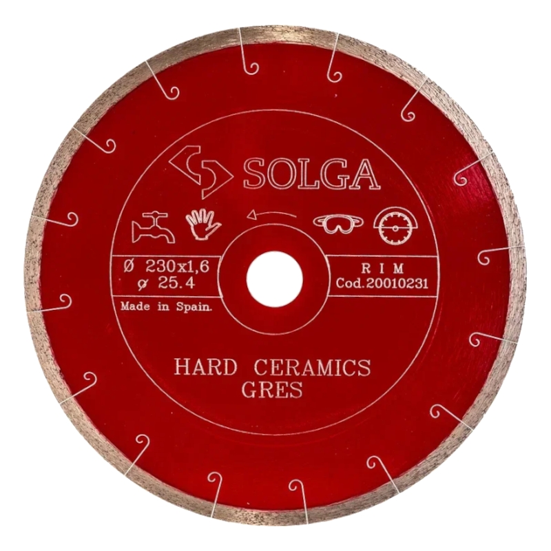 Диск алмазный по керамограниту сплошной Solga Diamant HARD CERAMICS 230x25,4 мм Диск алмазный по керамограниту сплошной Solga Diamant HARD CERAMICS 230x25,4 мм