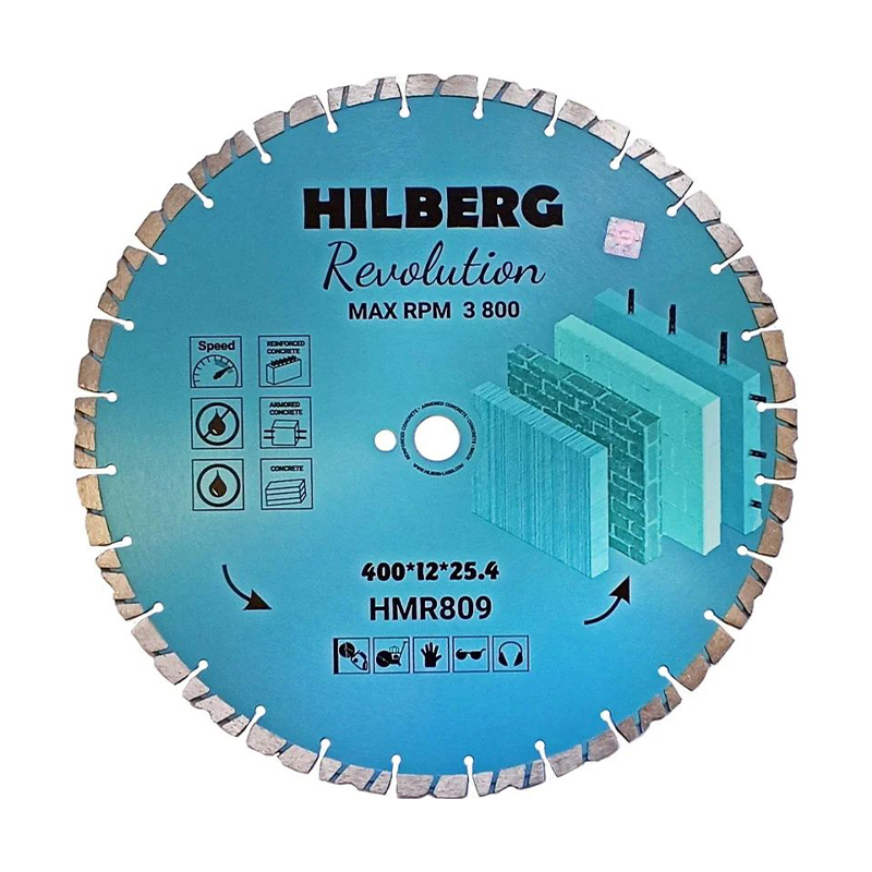 Диск алмазный отрезной 400x25,4x12 Hilberg Revolution HMR809