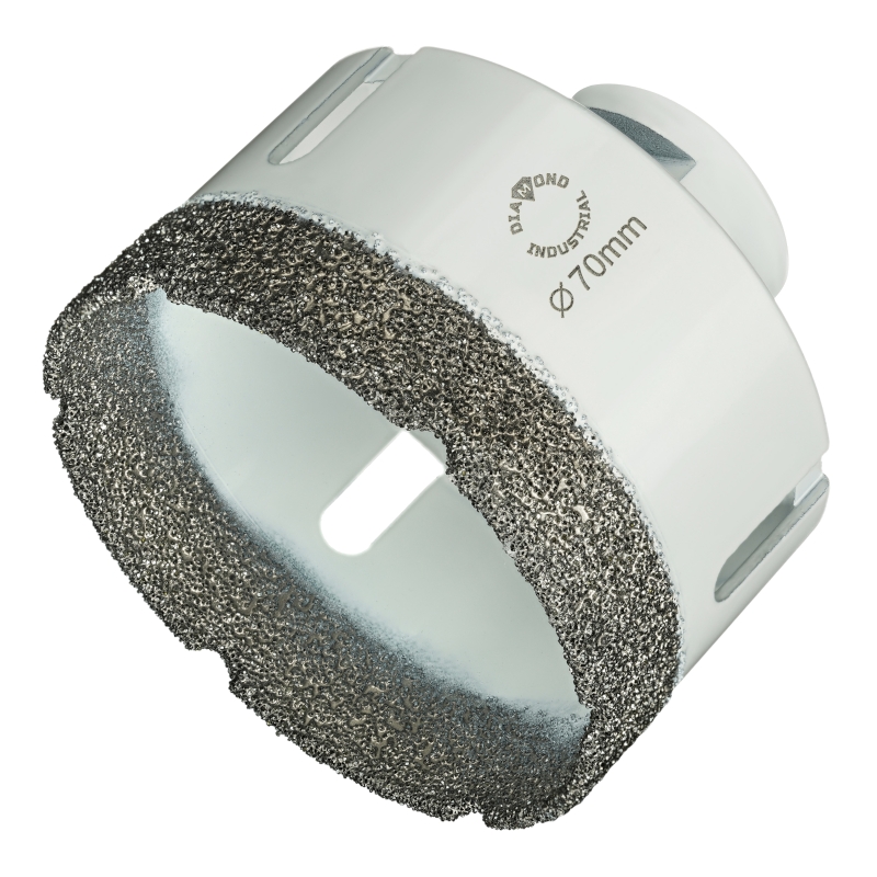 Алмазная коронка Diamond Industrial 70 мм Universal по керамограниту, керамике и камню, вакуумная пайка, M14