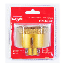 Коронка алмазная универсальная Elitech 75 мм х М14