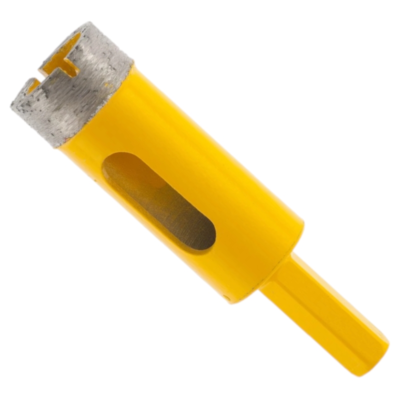 Сверло алмазное по керамограниту Denzel 20 мм, мокрая резка, трехгранный хвостовик