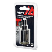 Коронка алмазная METALLICA Ultra 35х70 мм, #46, с сверлом, по керамограниту, плитке, в блистере Коронка алмазная METALLICA Ultra 35х70 мм, #46, с сверлом, по керамограниту, плитке, в блистере