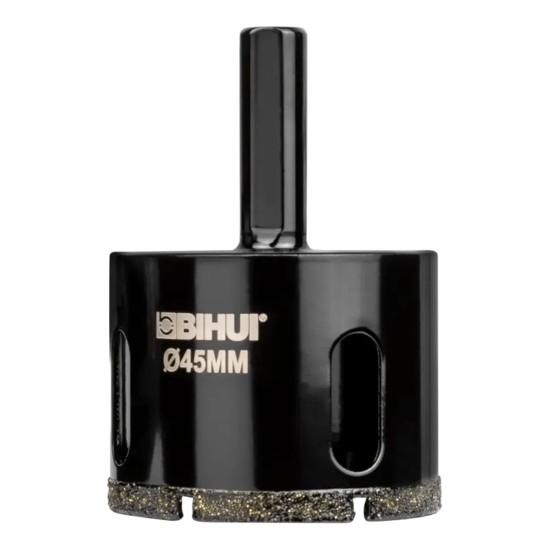 Коронка алмазная по стеклу и керамике BIHUI гальваническая 45 мм DBW45