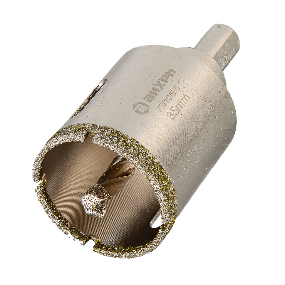 Коронка алмазная по керамограниту / керамике Вихрь 35 мм