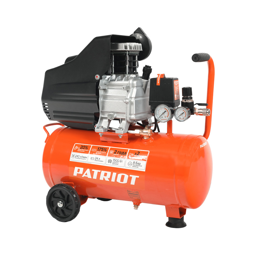 Компрессор поршневой масляный PATRIOT EURO 24-240K2 + набор пневмоинструмента