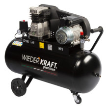 Масляный поршневой компрессор с ременным приводом WIEDERKRAFT WDK-91040 400 л/мин, ресивер 100 л