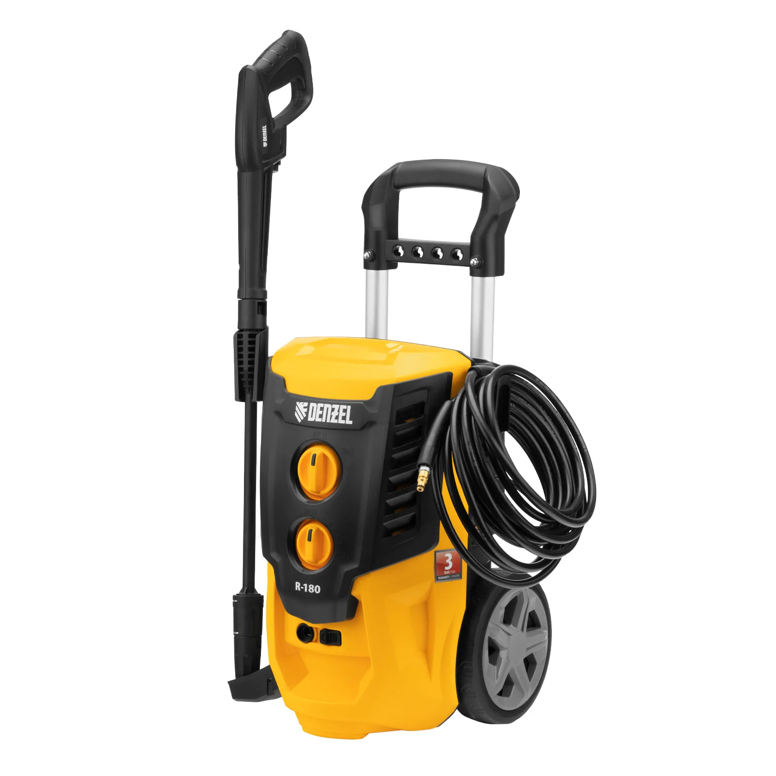 Мойка высокого давления Denzel R-180, 2200 Вт, 180 бар, 380 л/ч, колесная