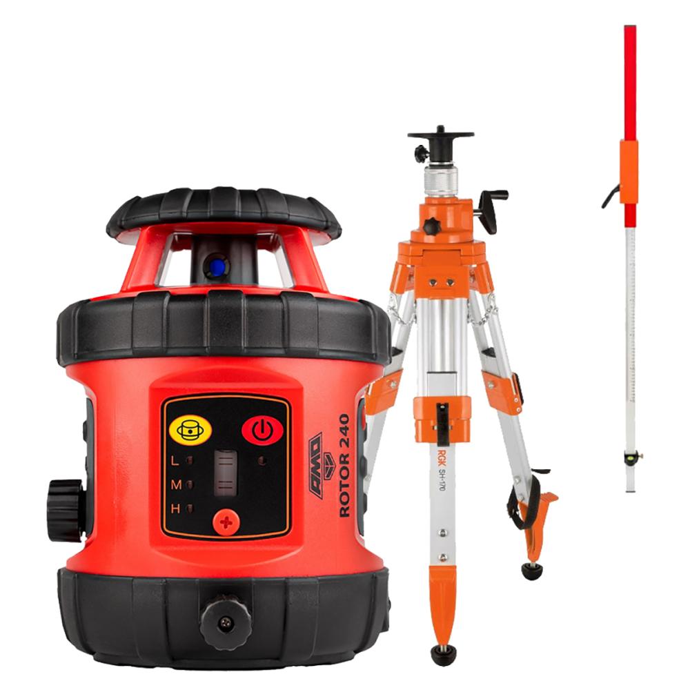 Комплект ротационный нивелир AMO ROTOR 240 + штатив рейка