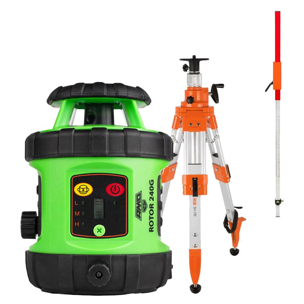 Комплект ротационный нивелир AMO ROTOR 240G + штатив рейка приемник