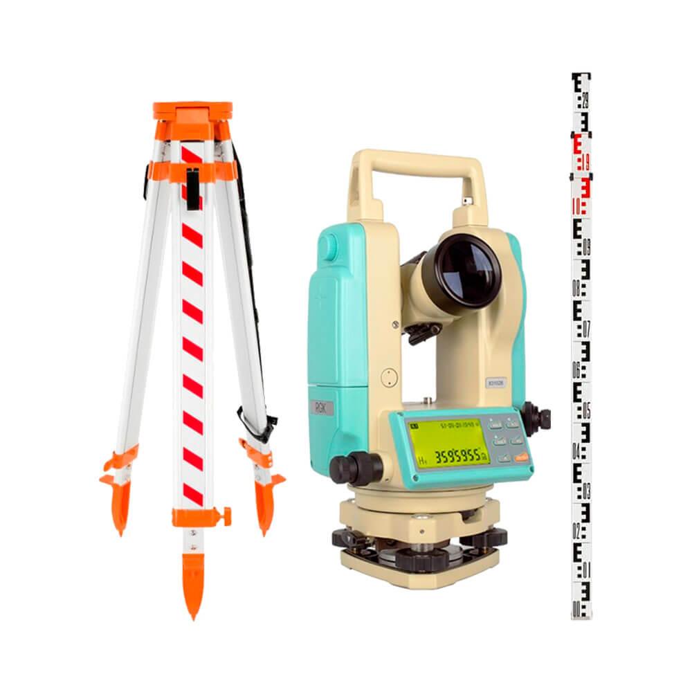 Комплект теодолит RGK T-20 оптический отвес, с поверкой штатив рейка 3 в 1