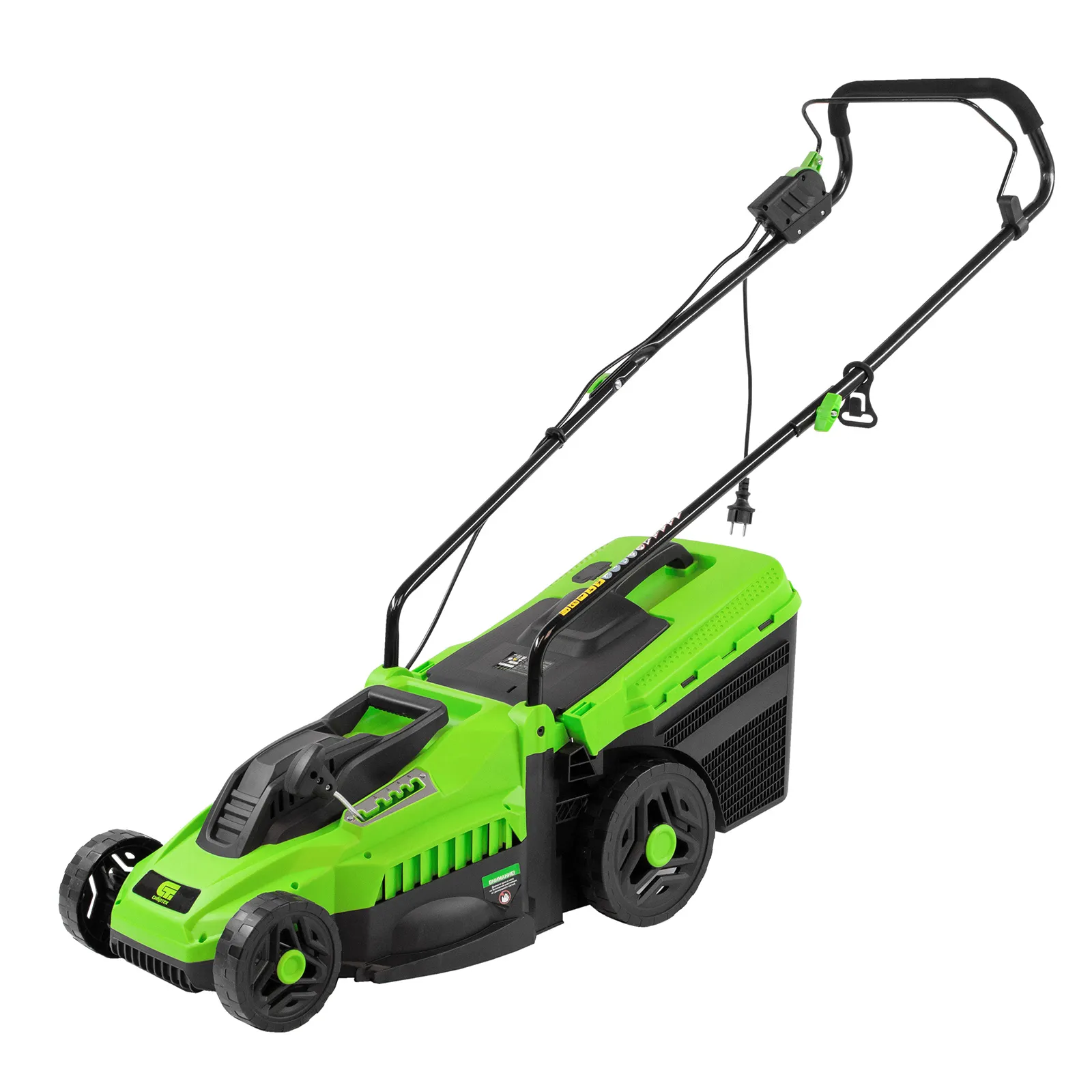 Газонокосилка электрическая L1500, 1500 Вт, ширина 33 см, 5 уровней, пластиковый травосборник 35 л С