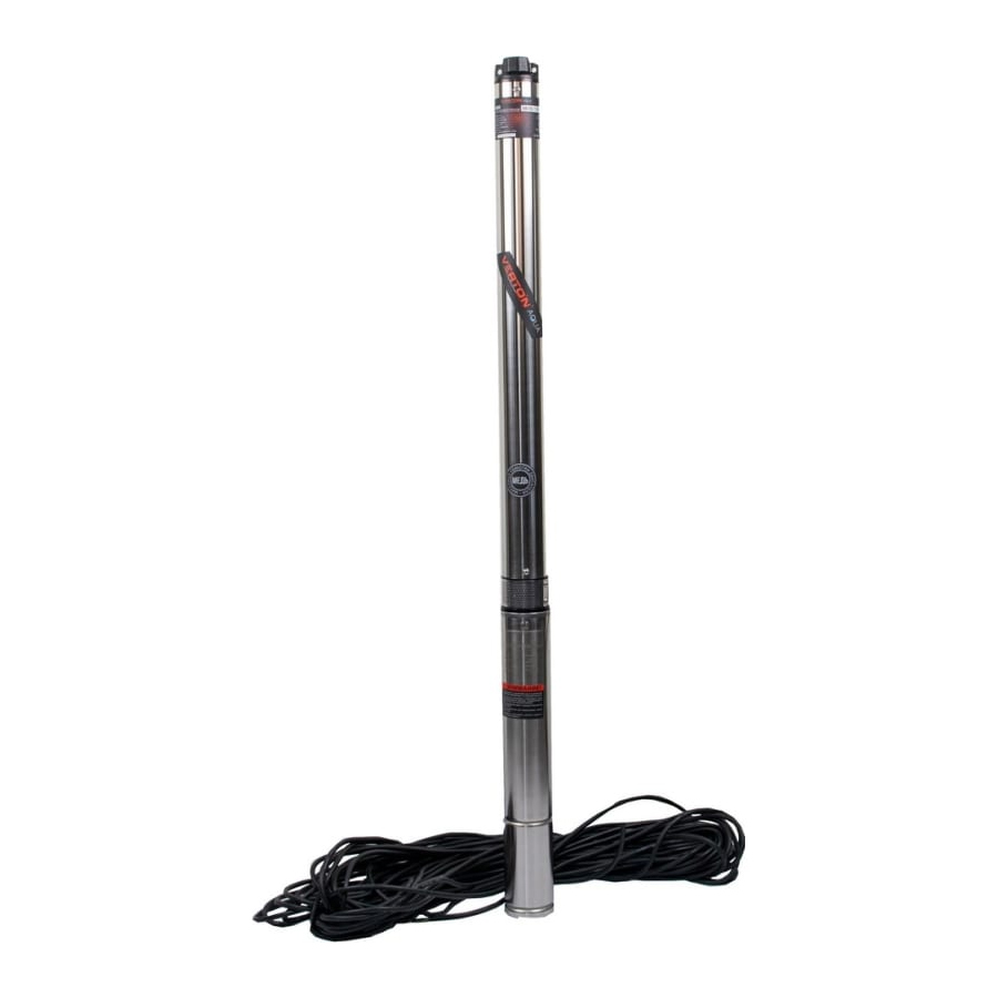 Скважинный многоступ. насос Verton DW75/550V (550Вт,Qmax 35л/мин,Hmax 75м,d насоса 76мм,верх.забор)