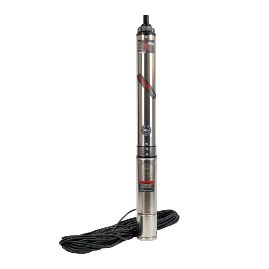 Скважинный многоступ.насос Verton DW120/1000V(1000Вт,Qmax75л/мин,Hmax 120м,d насоса100мм,верх.забор)
