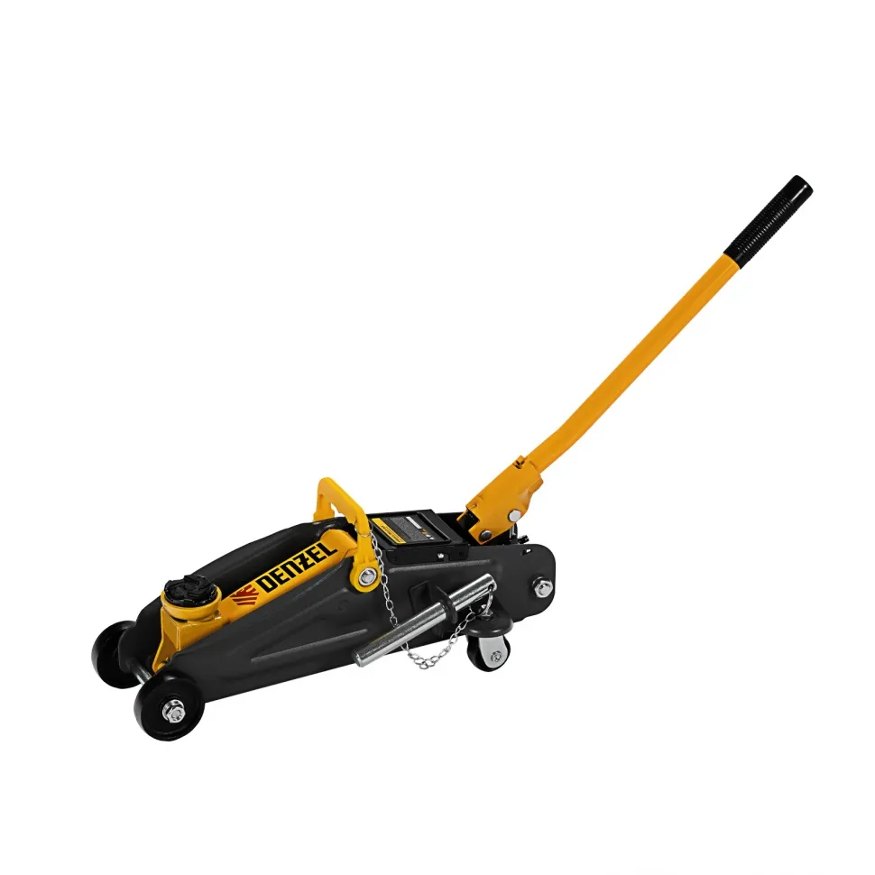 Домкрат гидравлический подкатной с фиксатором Denzel 2 т 130-330 мм