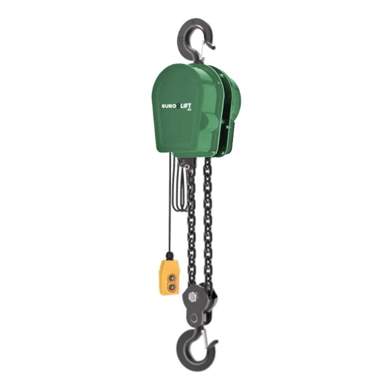 Таль электрическая цепная EURO-LIFT DHS 1т 6м 380В, 0,5кВт 2,2м/мин